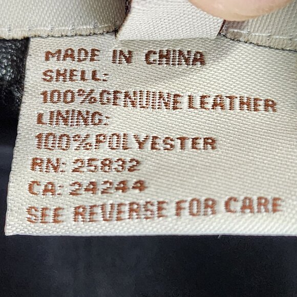 Womens Cripple Creek Studded Black Leather Jacket with Faux Fur Full Zip Size L - Picture 6 of 12